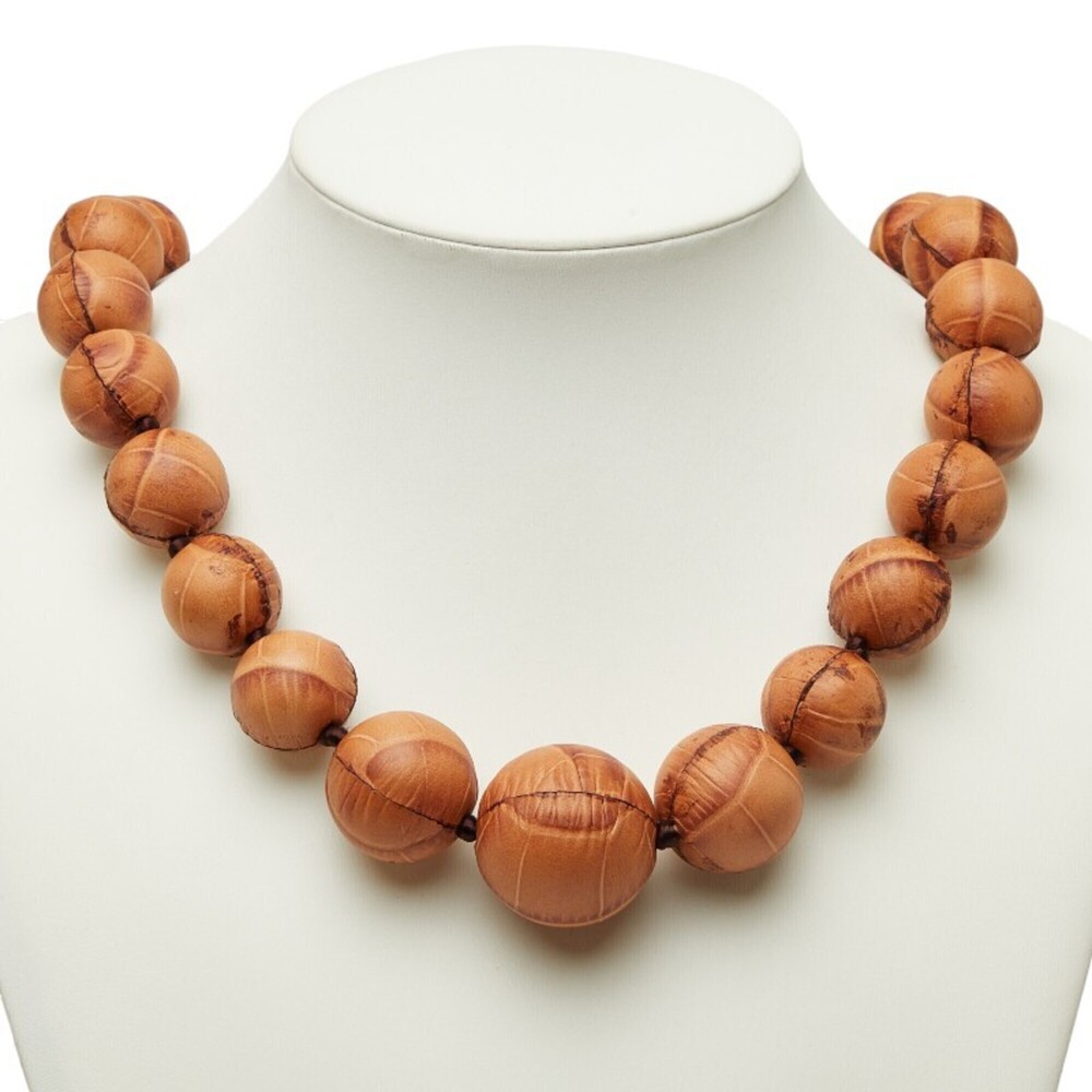 CELINE Brown Leather Necklace